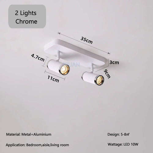 Surface Mount Cloakroom Ceiling Lamps 350 Degree Adjustable LED Spotlight Living Room Aisle Hallway Stair Ceiling Light White - vue 13 sur 14