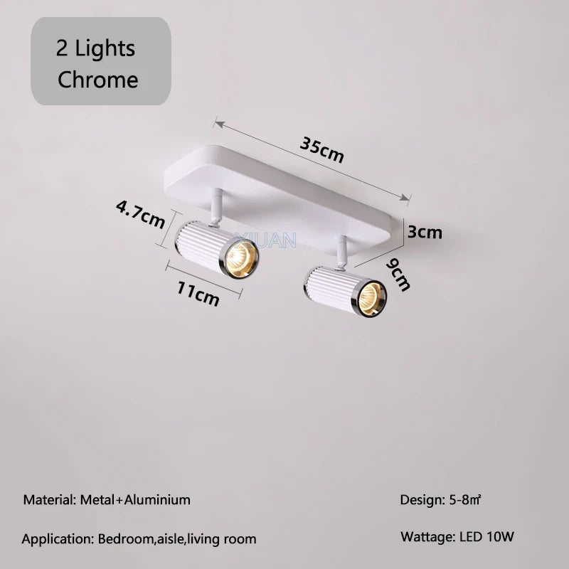 Surface Mount Cloakroom Ceiling Lamps 350 Degree Adjustable LED Spotlight Living Room Aisle Hallway Stair Ceiling Light White - vue 12 sur 14