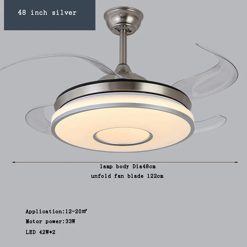 plafonnier led intelligent à pales rétractables design moderne - vue 14 sur 19