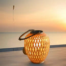 lanterne solaire extérieure en tissage imitation bambou pour jardin décoratif
