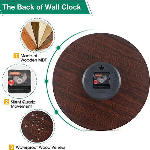 horloge murale rétro silencieuse pour décoration intérieure moderne - vue 7 sur 19