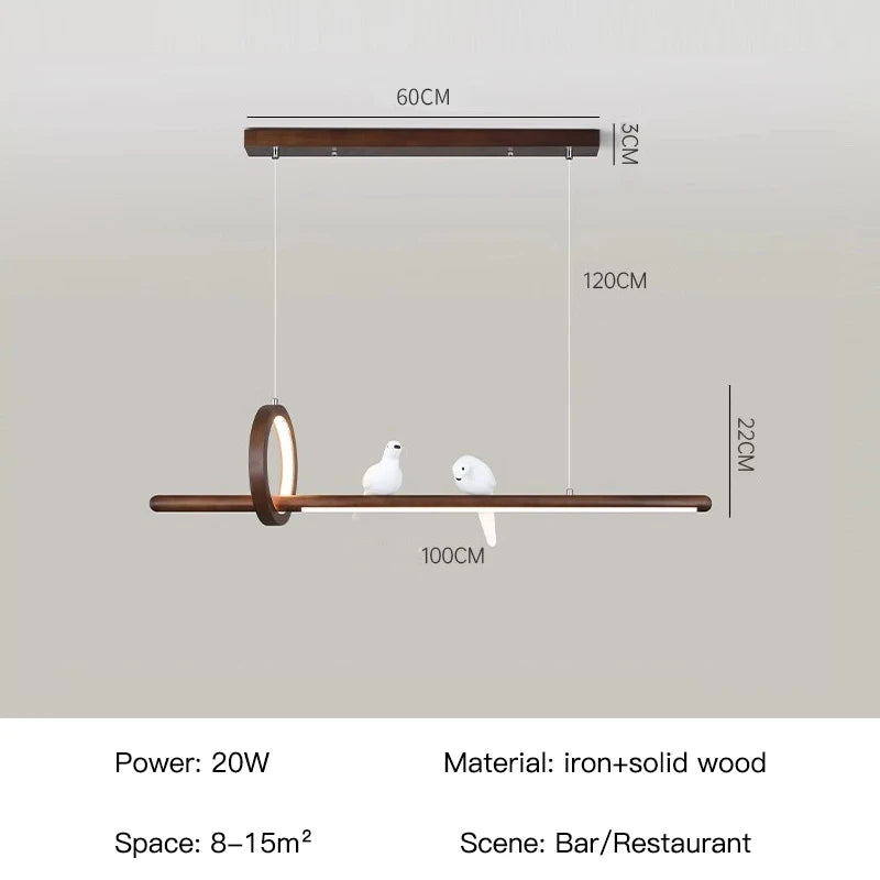 lustre moderne en bois suspension créative pour décoration intérieure - vue 9 sur 10