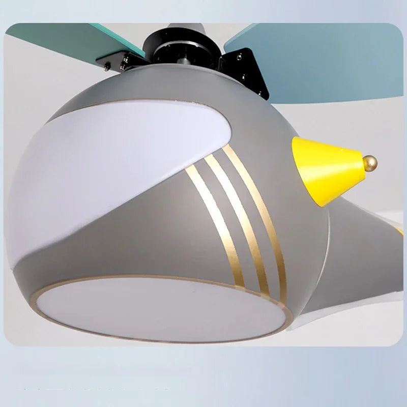 ventilateur créatif hélicoptère pour chambre d'enfant décorative - vue 5 sur 9