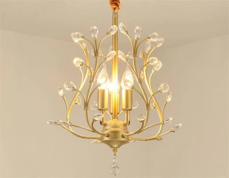 lustre vintage en cristal à quatre branches pour éclairage élégant - vue 6 sur 8