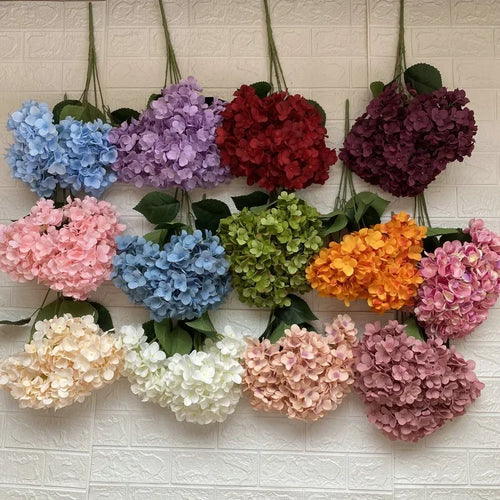 bouquet d'hortensias en soie pour décoration intérieure élégante - vue 6 sur 11