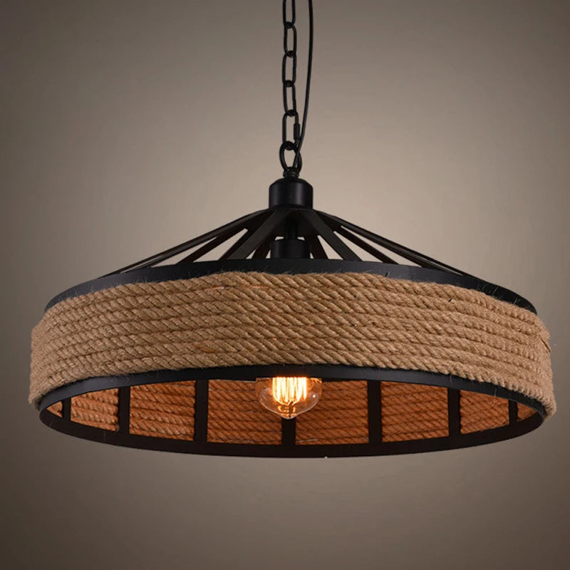 suspension rétro en corde de chanvre pour décoration intérieure - vue 1 sur 7