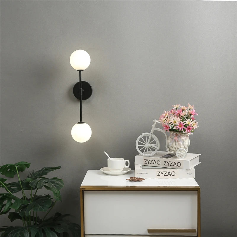 applique murale led post-moderne simple en verre doré - vue 4 sur 10