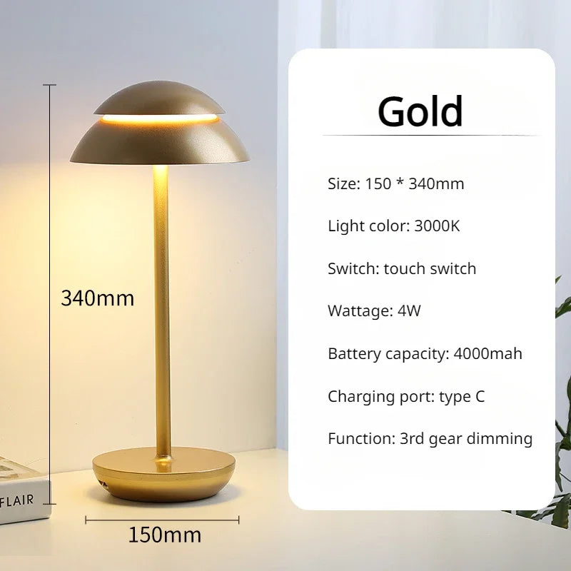 lampe rechargeable vintage led usb sans fil veilleuse portable - vue 9 sur 11