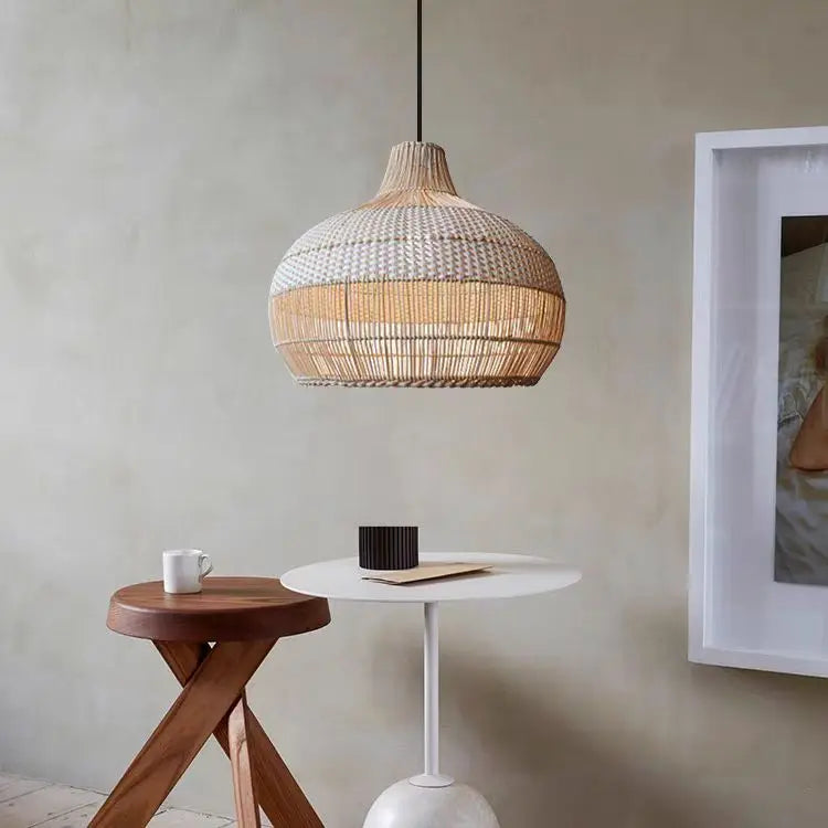suspension en osier japonais tissée à la main pour décoration intérieure - vue 4 sur 15