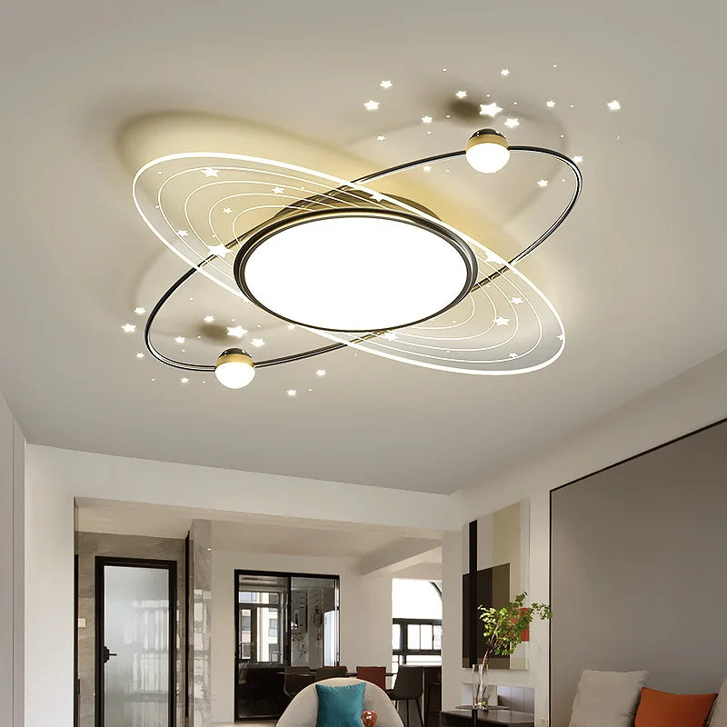 lustre moderne en fer avec éclairage led design étoile - vue 4 sur 15