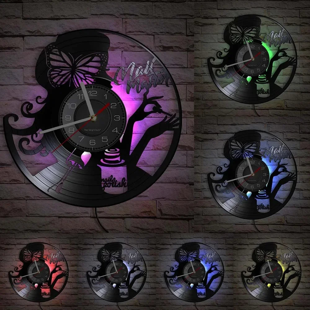 horloge murale vinyle pour salon de manucure et beauté - vue 28 sur 31