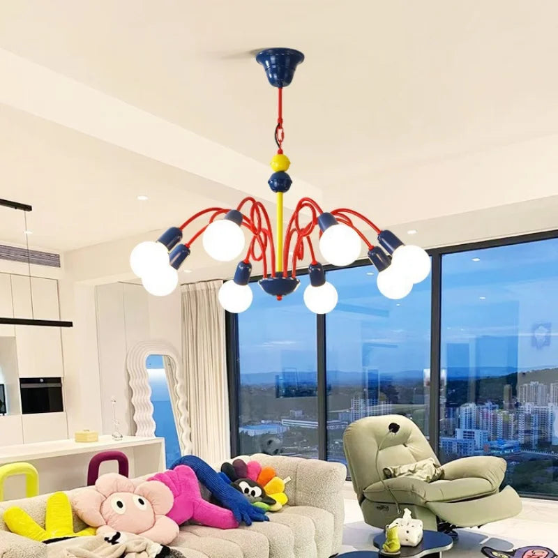 suspension vintage memphis lustre médiéval fruits luminaire lampara - vue 3 sur 10