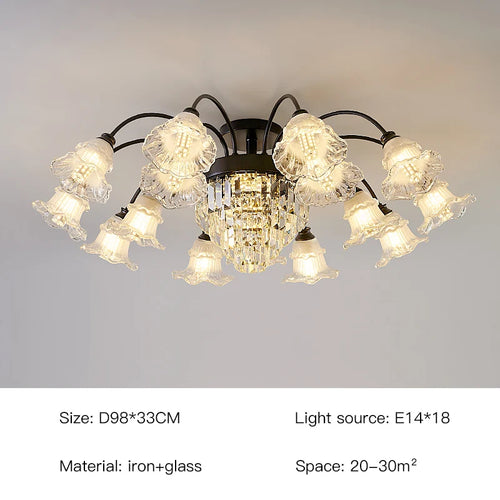 lustre rétro en cristal pour décoration intérieure élégante - vue 17 sur 18