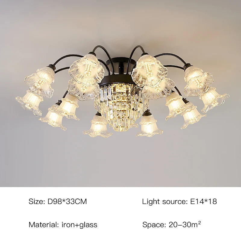 lustre rétro en cristal pour décoration intérieure élégante - vue 17 sur 18
