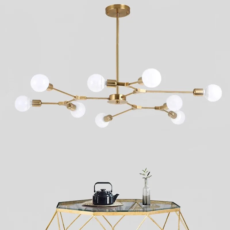 lustre moderne spoutnik satellite lampe suspendue 3 6 9 branches - vue 1 sur 12