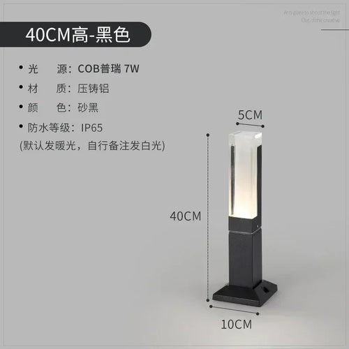lampe de jardin led avec détecteur de mouvement étanche en aluminium - vue 10 sur 12