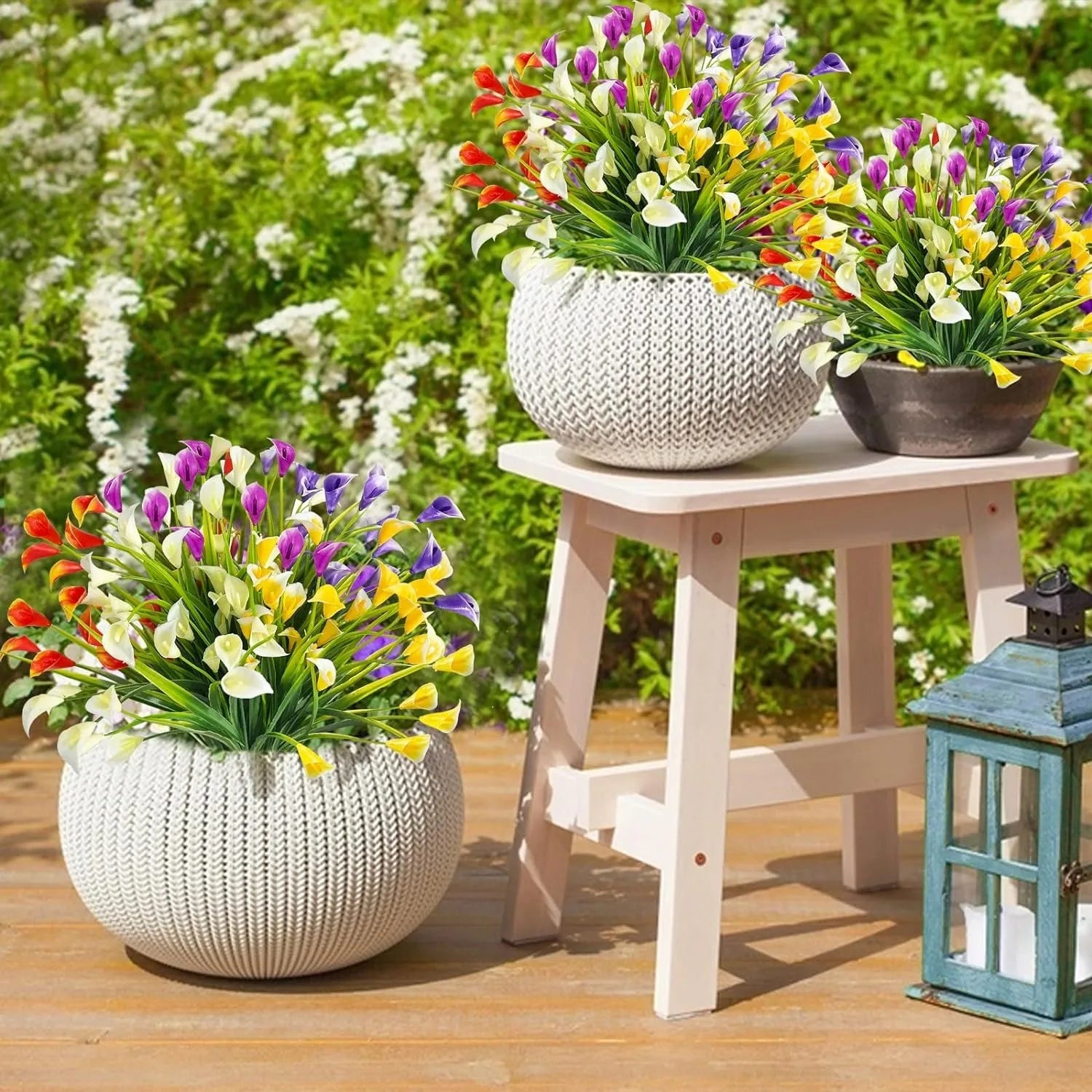 bouquet de lys calla artificiels pour décoration intérieure et extérieure - vue 6 sur 12