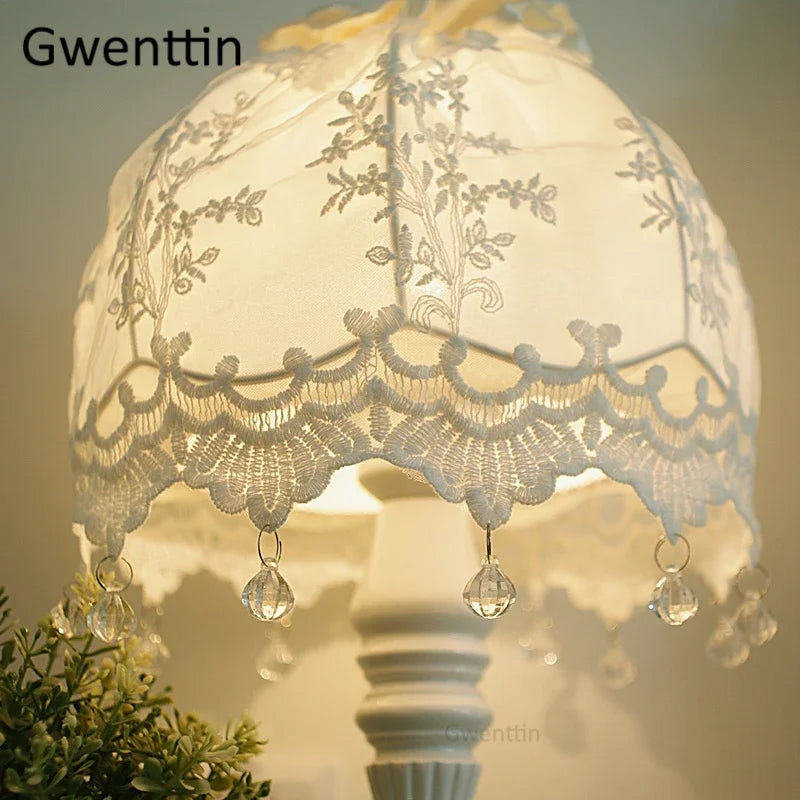 lampe de chevet en dentelle coréenne pour décoration élégante - vue 4 sur 6