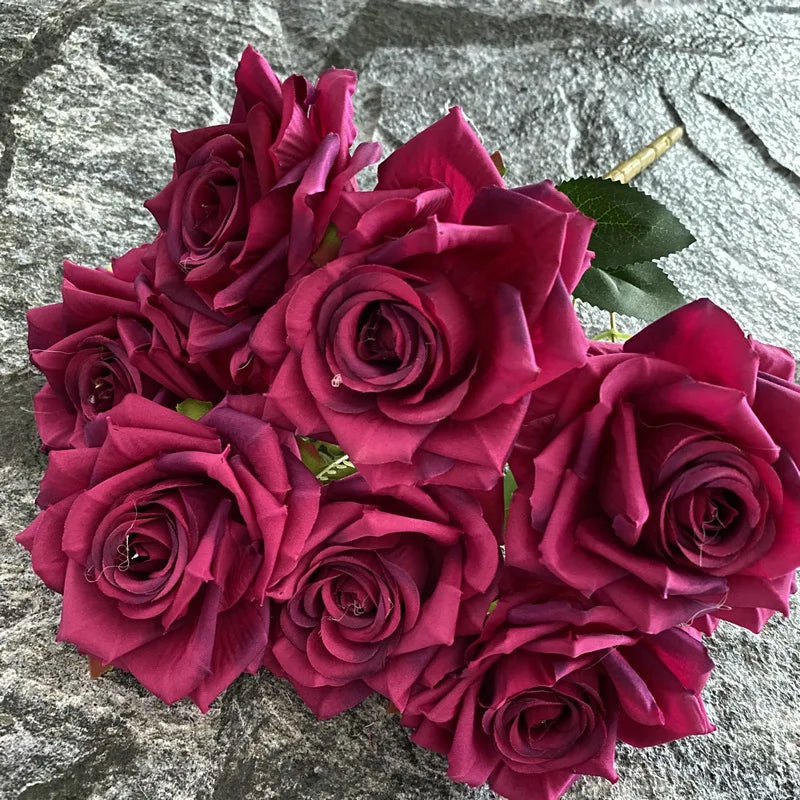 rose artificielle en soie pour décoration et photographie de mariage - vue 7 sur 22