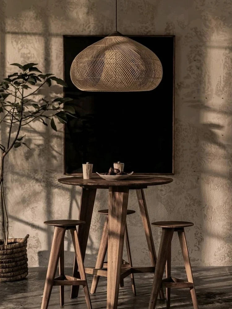 Suspension en rotin tissée pour Restaurant silencieux japonais - vue 5 sur 13