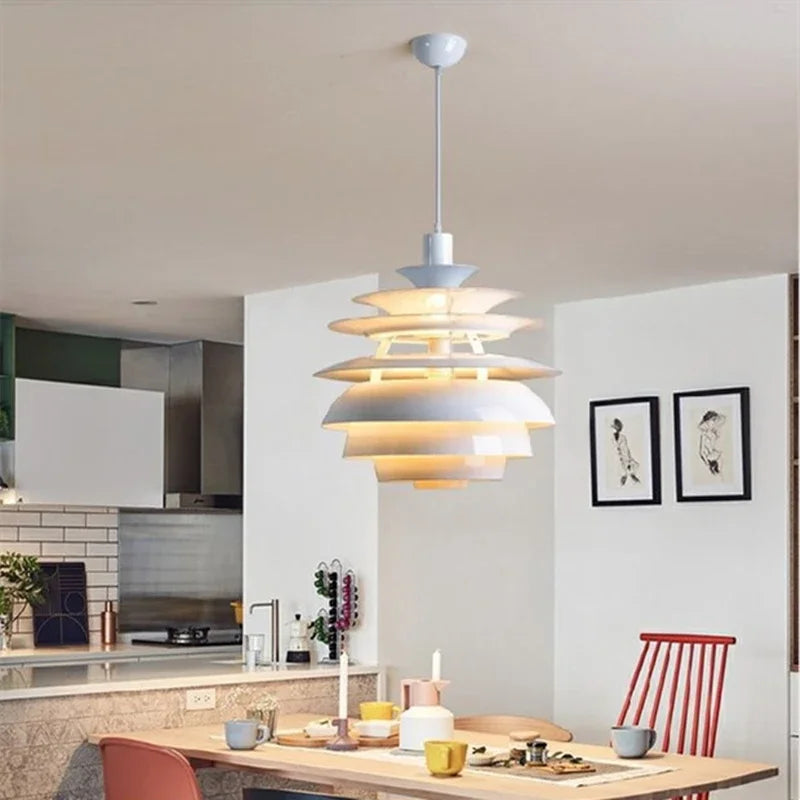 lustre postmoderne design nordique à plusieurs niveaux décoratif - vue 2 sur 8