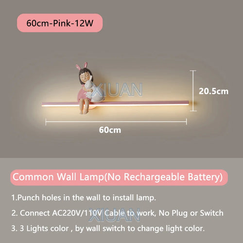 applique murale en forme de lapin pour décoration enfant - vue 12 sur 17