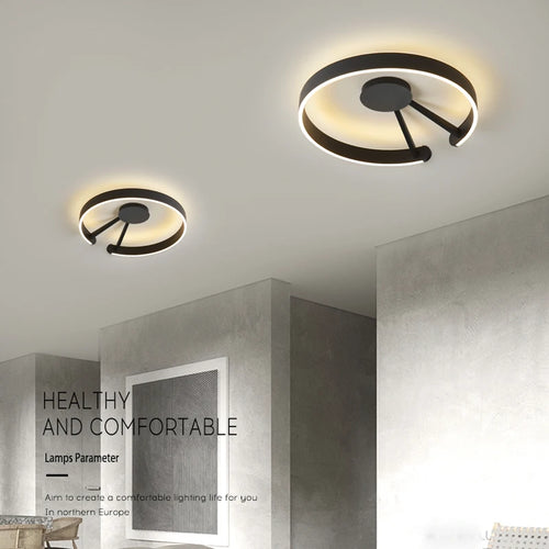 plafonnier led moderne en fer forgé acrylique pour décoration intérieure - vue 2 sur 10
