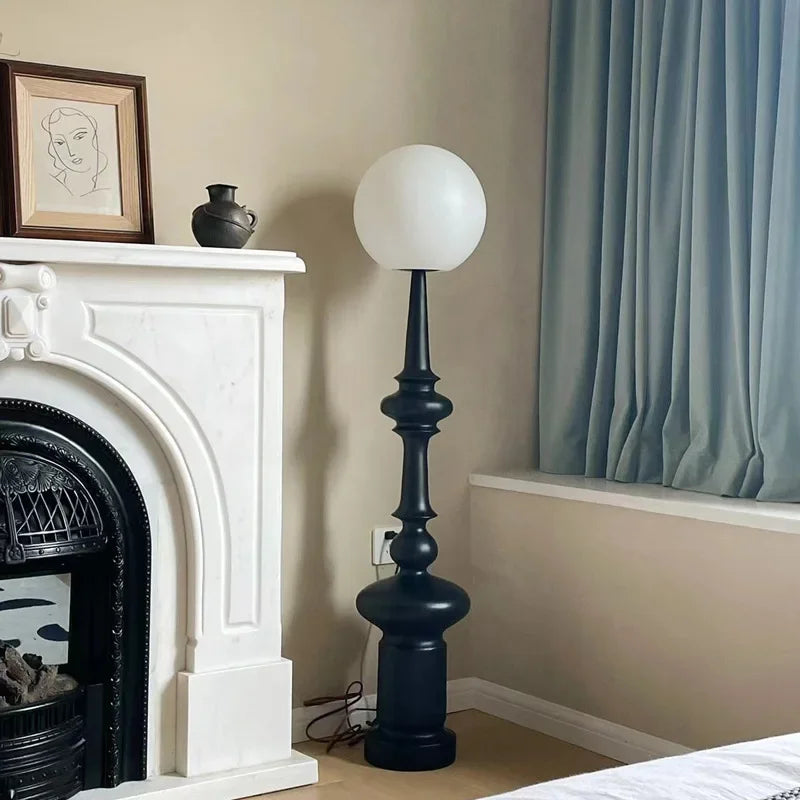 lampadaire colonne romaine vintage en résine design italien lumineux - vue 4 sur 7