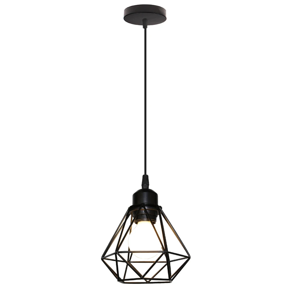 suspension vintage en métal abat-jour cage pour éclairage intérieur - vue 20 sur 24