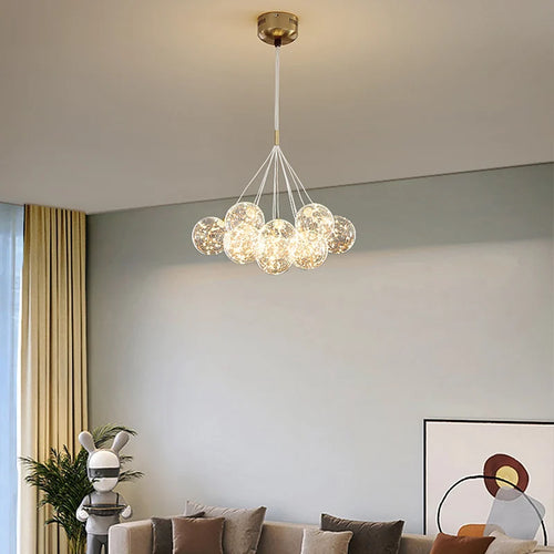 lustre en verre design créatif éclairage intérieur élégant led - vue 2 sur 12
