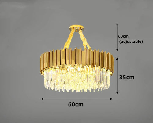 lustre en cristal moderne en or poli pour éclairage intérieur - vue 3 sur 6