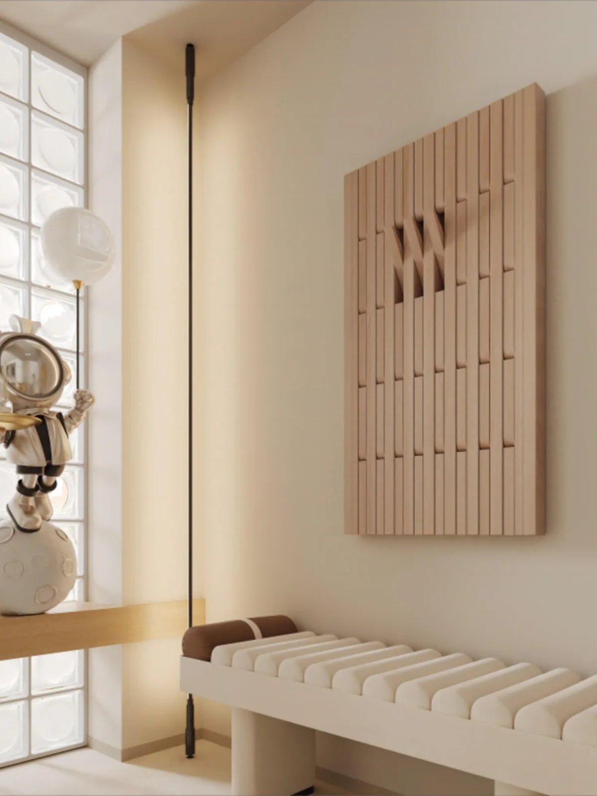 porte-manteau mural en bois pour vêtements et clés - vue 2 sur 18