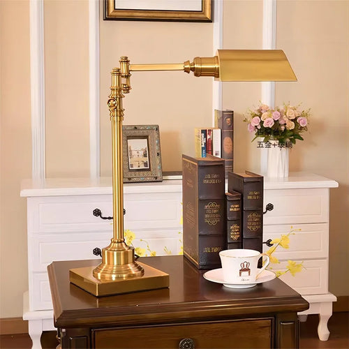lampe de bureau en bronze style industriel rétro créatif pour travail - vue 5 sur 8