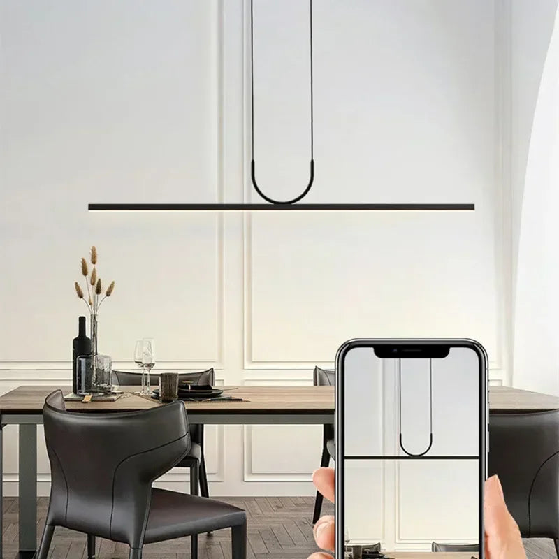 lustres led modernes simples pour table luminaires suspendus - vue 6 sur 14