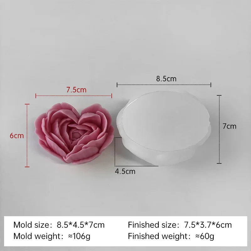 moule à fleurs d'amour en silicone pour bougies et savon DIY - vue 7 sur 9