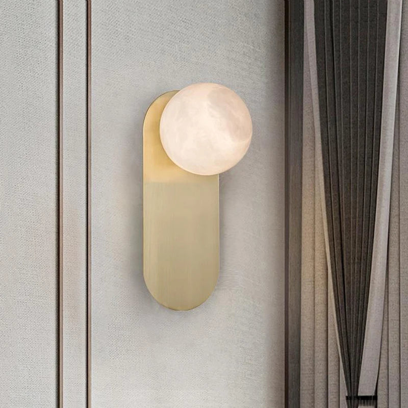 applique murale nordique de luxe en cuivre et marbre pour hôtel - vue 4 sur 7