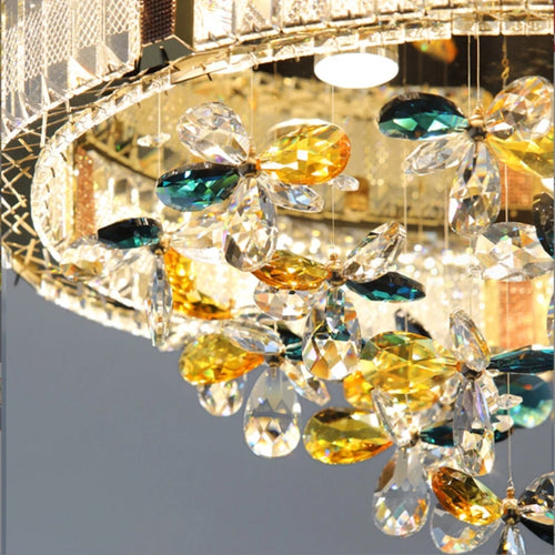 Plafonnier moderne en cristal luxe pour intérieur de villa - vue 7 sur 9