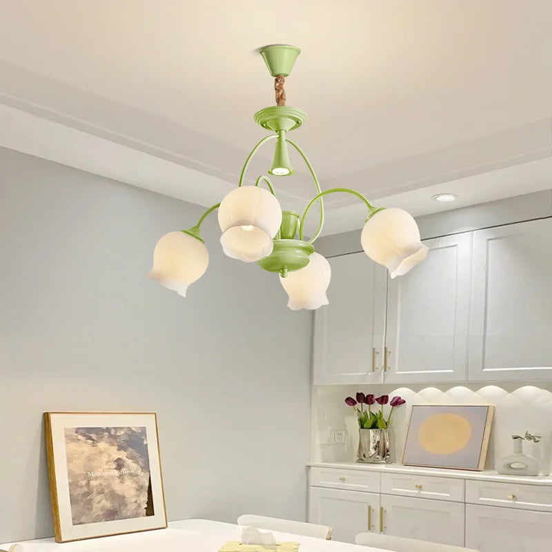 2023 Modern Green Hanging Ceiling Lamp LED Creative Aromatherapy Candle Design Pendant Chandelier Light For Home Bedroom - vue 4 sur 18