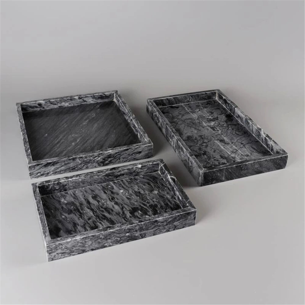 plateau en marbre léger pour rangement bijoux et accessoires élégants - vue 4 sur 10