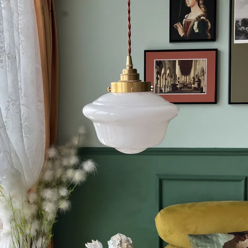 Suspension LED en verre blanc laiteux - vue 5 sur 30