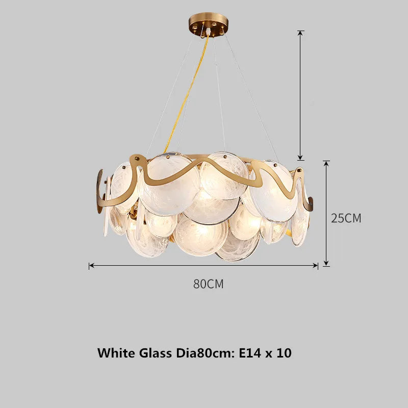 lustre moderne en verre doré pour décoration élégante - vue 12 sur 12