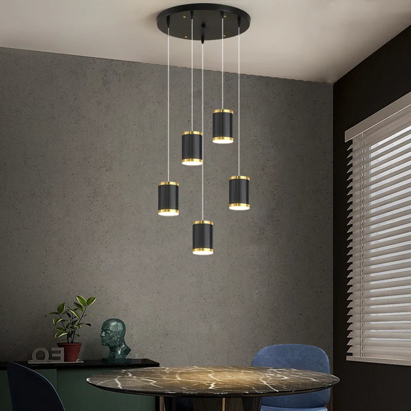 lustre long rotatif en acrylique pour éclairage intérieur décoratif - vue 5 sur 28