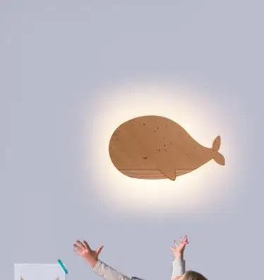 applique murale baleine en bois pour enfants décorative et moderne - vue 9 sur 8