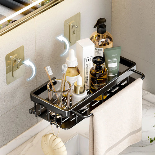etagère murale sans perçage pour rangement de salle de bain et cuisine - vue 4 sur 30