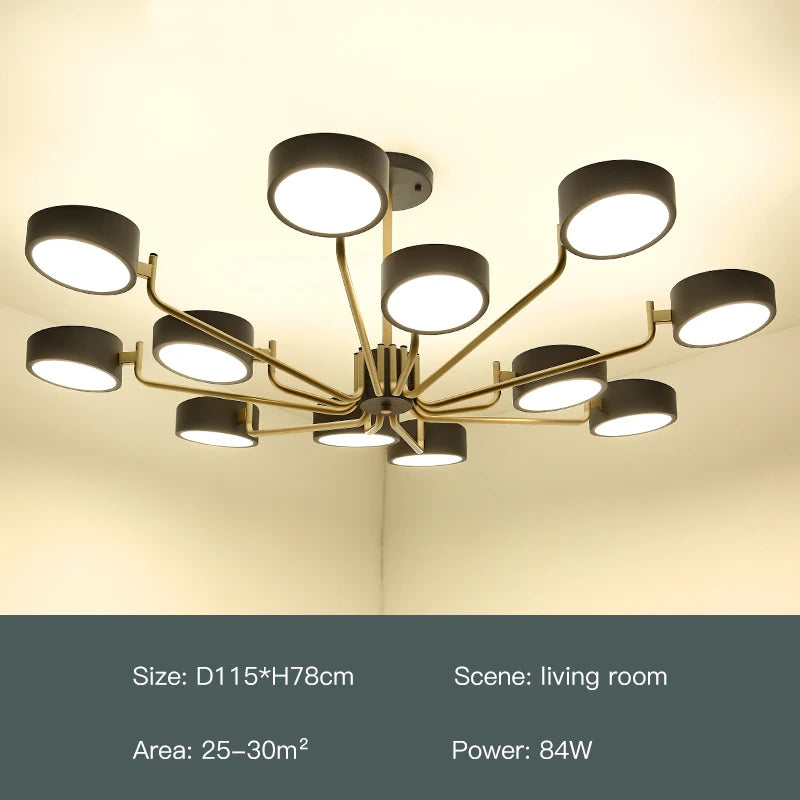 lustre moderne simple pour éclairage intérieur design élégant - vue 12 sur 18