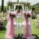Chemin de table gaze transparente blanc decoration mariage