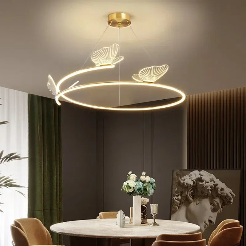 lustre papillon moderne design créatif pour décoration intérieure - vue 3 sur 9