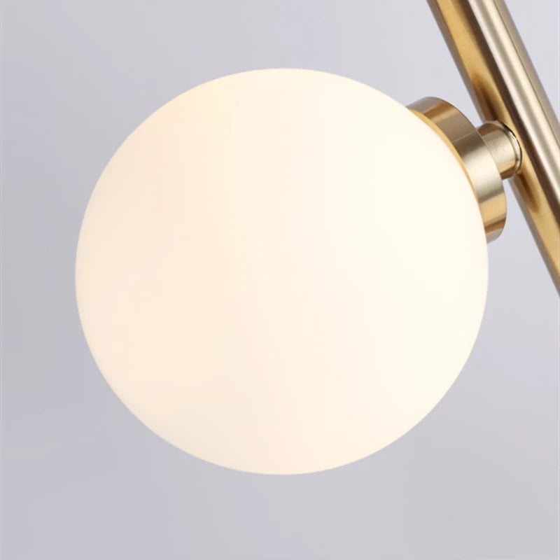 Lampadaire boule de verre blanc à 9 têtes - vue 6 sur 7
