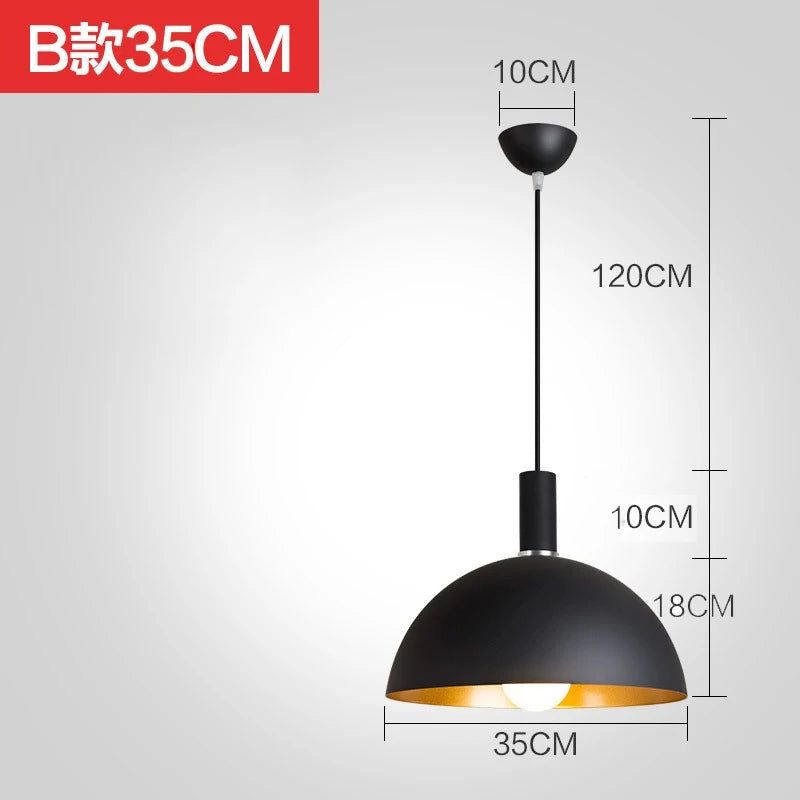 lustre industriel rétro led en fer nordique suspension éclairage - vue 21 sur 23