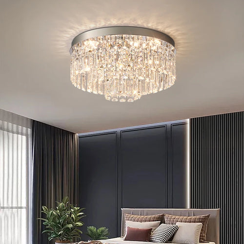 plafonnier en cristal luxe style français atmosphère simple 2024 - vue 6 sur 9